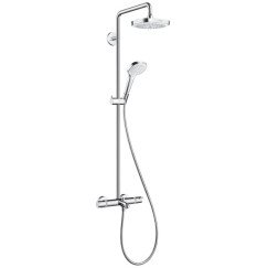 Hansgrohe Croma Select E 180 2jet showerpipe voor bad chroom-wit Chroom Wit 27352400