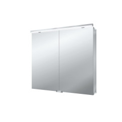Emco Asis Flat Led spiegelkast 80 2 deuren m/led aan bovenzijde alum. Aluminium 979705064
