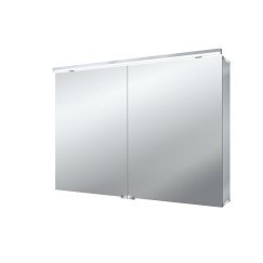 Emco Asis Pure spiegelkast 100cm led 2 deuren aluminium Aluminium 979705083