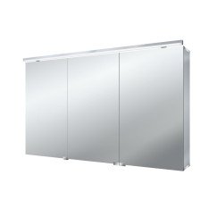 Emco Asis Pure spiegelkast 120 m/3 deuren-led verlichting alum. Aluminium 979705084