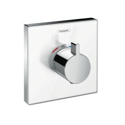 Hansgrohe Showerselect Glass afdekset highflow thermostaat glas wit-chroom Wit Chroom 15734400