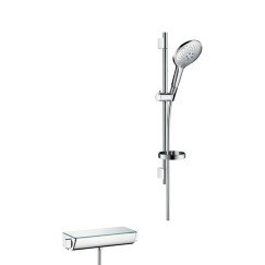 Hansgrohe Ecostat Select doucheset met thermostaat wit-chroom Wit Chroom 27036400