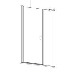 Huppe Design Pure deur draai 120x190cm met segment helder mat zilver Mat Zilver 8P7204087321