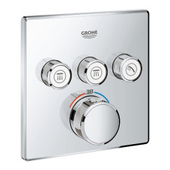 Grohe Grohtherm Smartcontrol afdekset thermostaat 3x omstel vierkant chroom Chroom 29126000