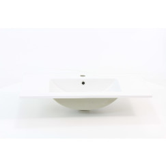 Novio Gino meubelwastafel 100x46 cm 1x kraangat overloop wit Wit 