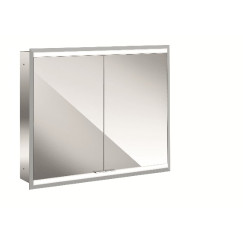 Emco Asis Prime 2 led spiegelkast 80 inb.2xdeur achterwand wit glas Wit 949706134