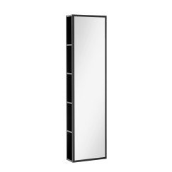 Novio Stock open kast met spiegel 40x150cm black Black 