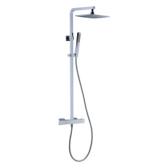 Novio Be Fresh Square showerset met thermostaat safetouch chroom Chroom 