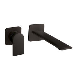 Novio Style afdekset wastafelkraan 18cm hendel links mat zwart Mat Zwart Ral9005 