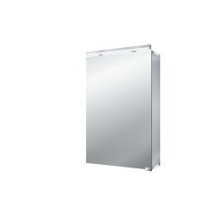 Emco Pure spiegelkast 50cm led opbouw 1 deur z/onderverl. Spiegelend 979705086