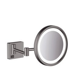 Hansgrohe Addstoris make-up spiegel led 3x vergr. brushed black chroom Chroom 41790340