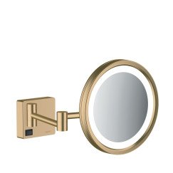 Hansgrohe Addstoris make-up spiegel led 3x vergroting brushed bronze Brushed Bronze 41790140