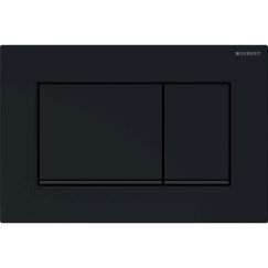 Geberit Sigma 30 bedieningsplaat 2 toets zwart-zwart mat-zwart Plaat En Toetsen: Zwart Designstroken: Zwart Mat 115.883.DW.1