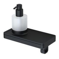 Geesa Frame planchet met zeepdispenser en haak zwart Zwart 918816-06-06